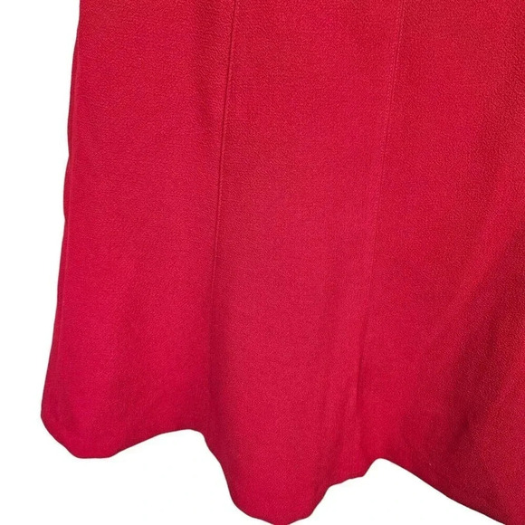 Chaps Red Polyester Crepe Cap Sleeve A Line Classic Dress Size 14 - Picture 6 of 10